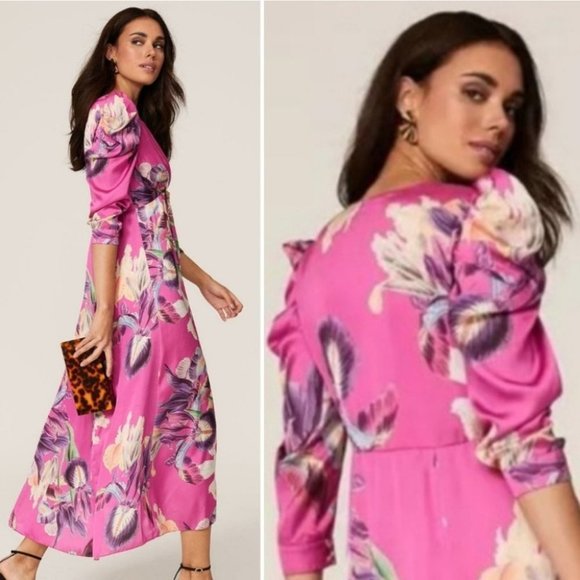 NWT! PatBo Pink Floral Dress Size 4 - Picture 5 of 13